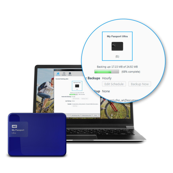 НЖМД WD 2.5 USB 3.0 1TB My Passport Ultra Noble Blue